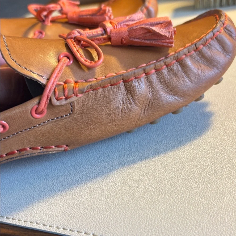Coach Women's Brown Leather Moccasins with Tassels - Picture 11 of 14